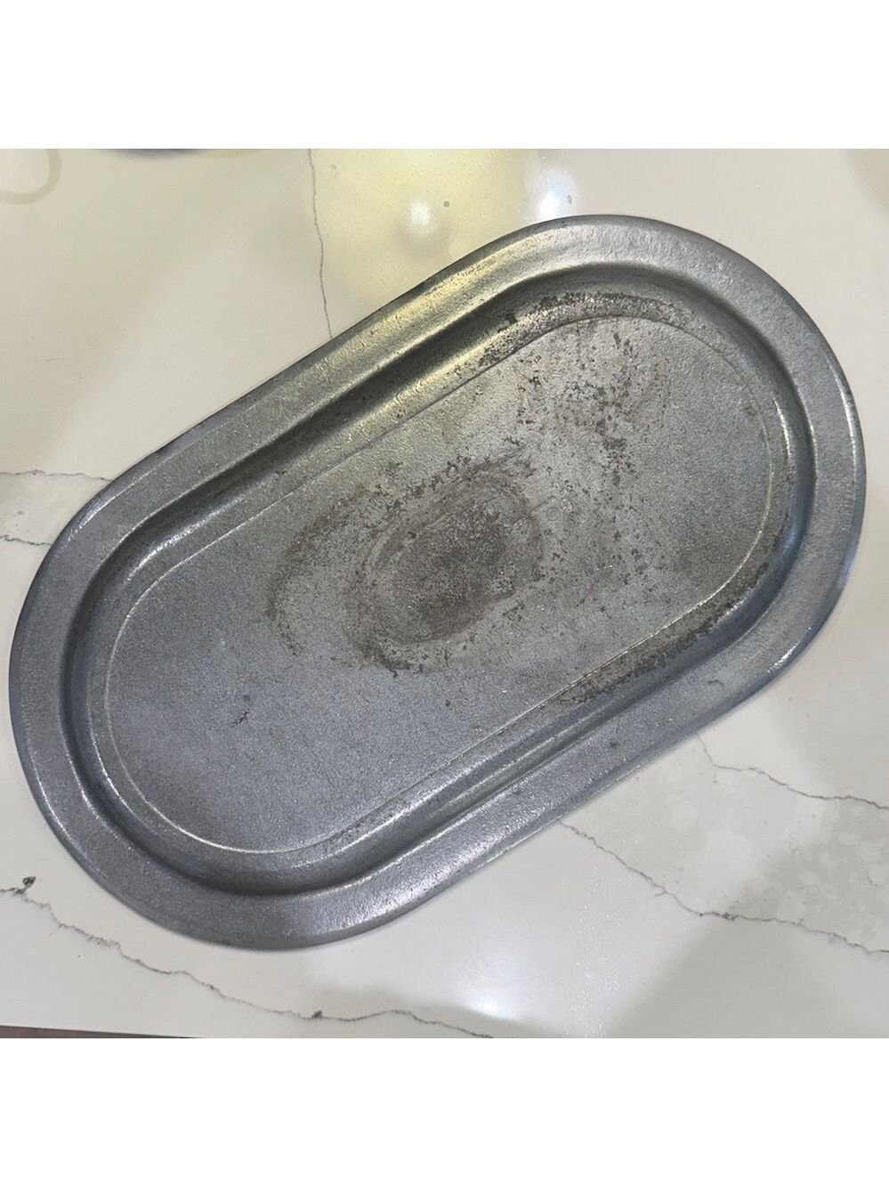 Vintage Wilton Armetale Pewter Oval Serving Tray with Ribbed Edges 18”x10.5” - Picture 12 of 12